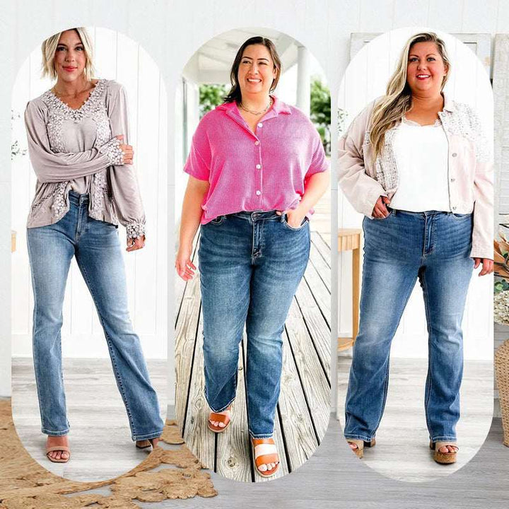 Curvelle™ – High-Stretch Tummy Control Bootcut Jeans + 50% OFF