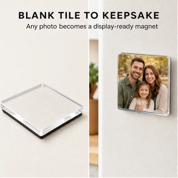 Memora™ – Clear Acrylic DIY Photo Magnets with Adhesive Backing + 50% OFF