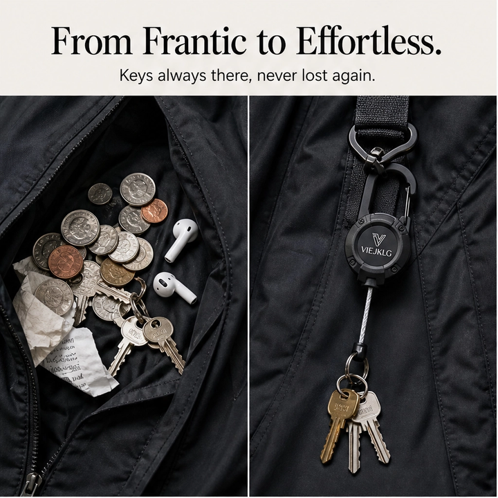 Anchorit™ – Heavy-Duty Retractable Keychain with Steel-Core Cord &amp; Carabiner + 50% OFF
