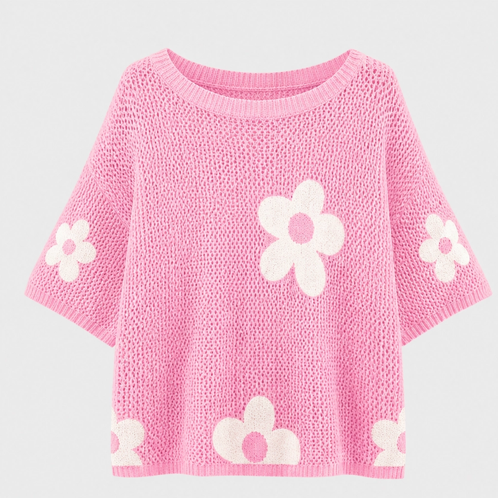 Sundael™ – Oversized Floral Crochet Knit Top + 50% OFF