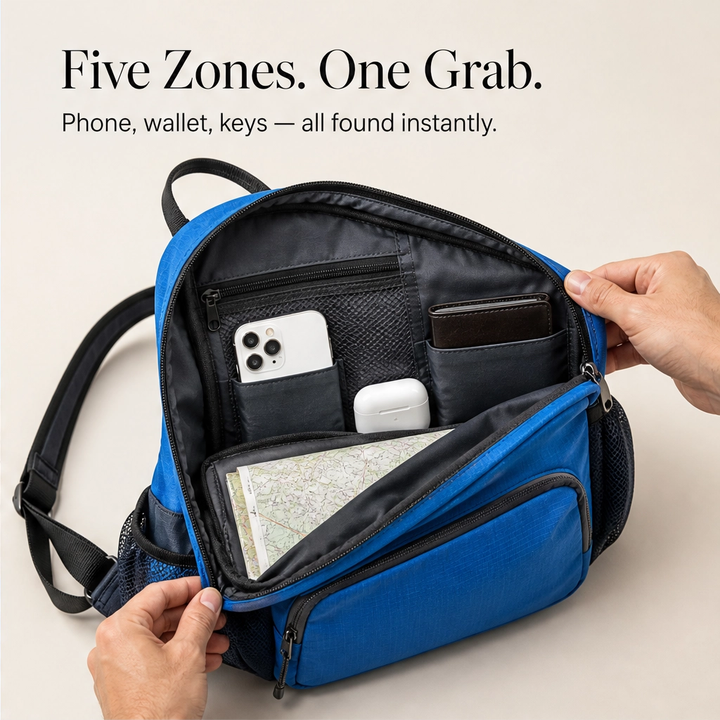 Trailspan™ – Anti-Theft Multi-Pocket Water-Resistant Sling Crossbody Bag + 50% OFF