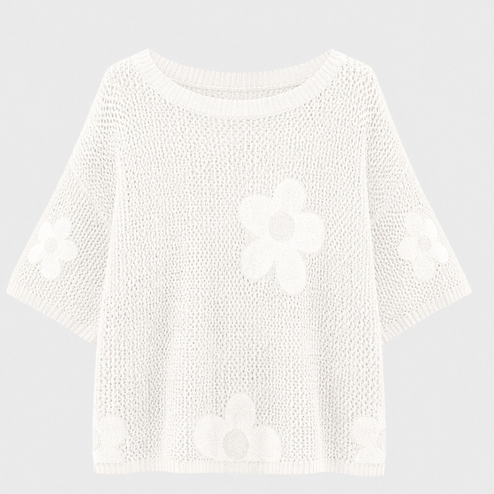 Sundael™ – Oversized Floral Crochet Knit Top + 50% OFF