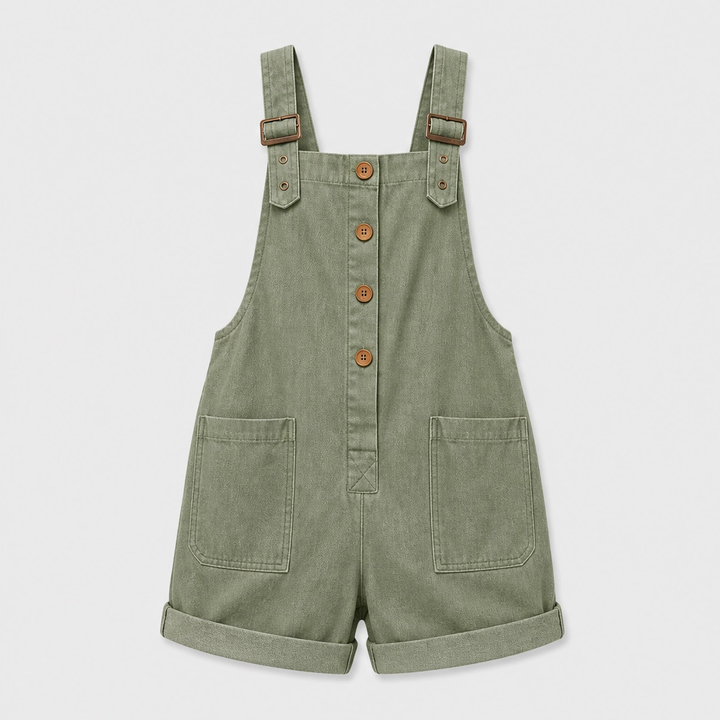 Sunvale™ – Adjustable Strap Relaxed-Fit Short Overall Romper with Pockets + 50% OFF