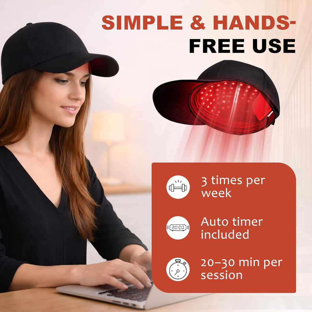 Lumora™ – 650nm Red Light Therapy Hair Growth Cap, Hands-Free &amp; Comfortable + 50% OFF