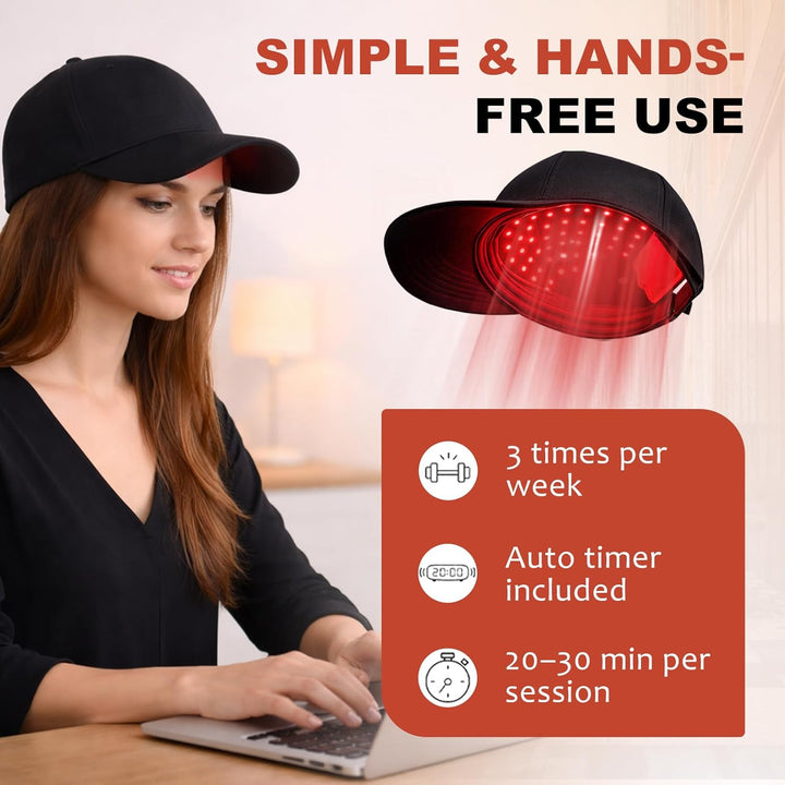 Lumora™ – 650nm Red Light Therapy Hair Growth Cap, Hands-Free &amp; Comfortable + 50% OFF