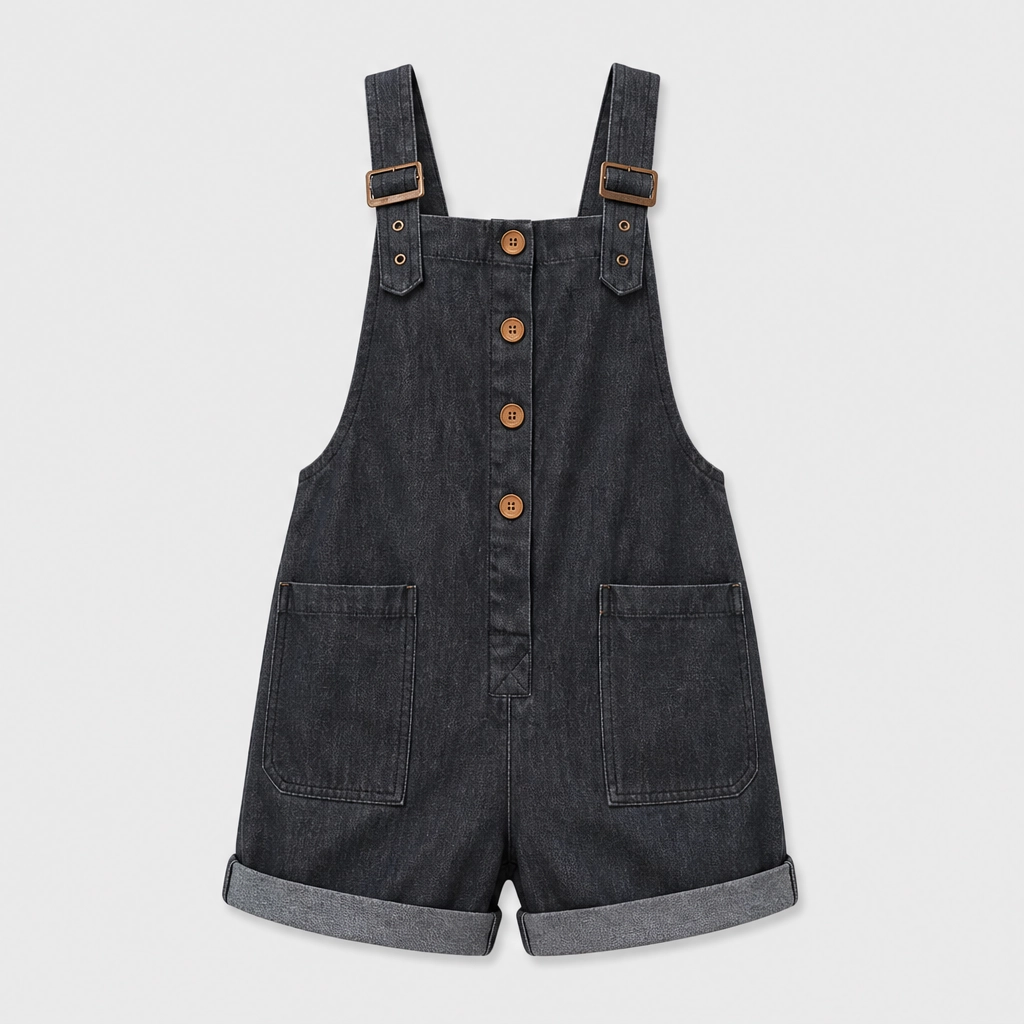 Sunvale™ – Adjustable Strap Relaxed-Fit Short Overall Romper with Pockets + 50% OFF