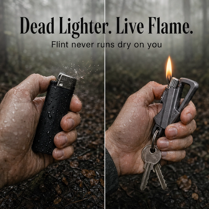 Anvil™ – Stormproof Permanent Match Keychain – Waterproof Flint Lighter with Bottle Opener &amp; Carabiner + 50% OFF