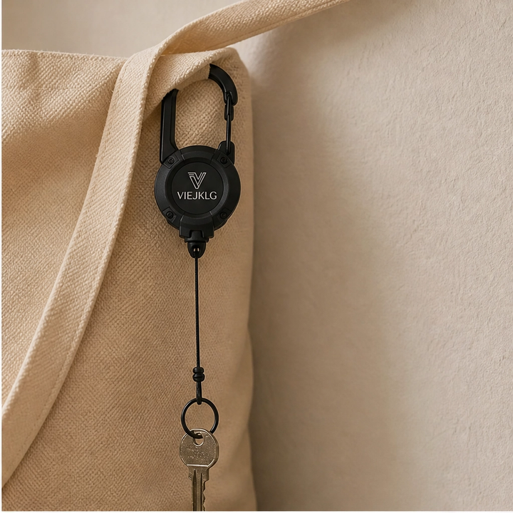 Anchorit™ – Heavy-Duty Retractable Keychain with Steel-Core Cord &amp; Carabiner + 50% OFF