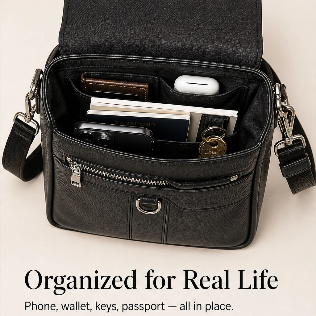 Ashford™ – Vintage Leather Crossbody Bag with Quick-Access Pockets + 50% OFF