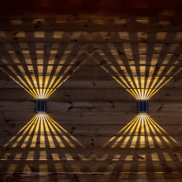 The AuraBeam Solar Wall Lights - Auto-Charged, Night-Bright, and  Dazzling Light Effects + 50% OFF