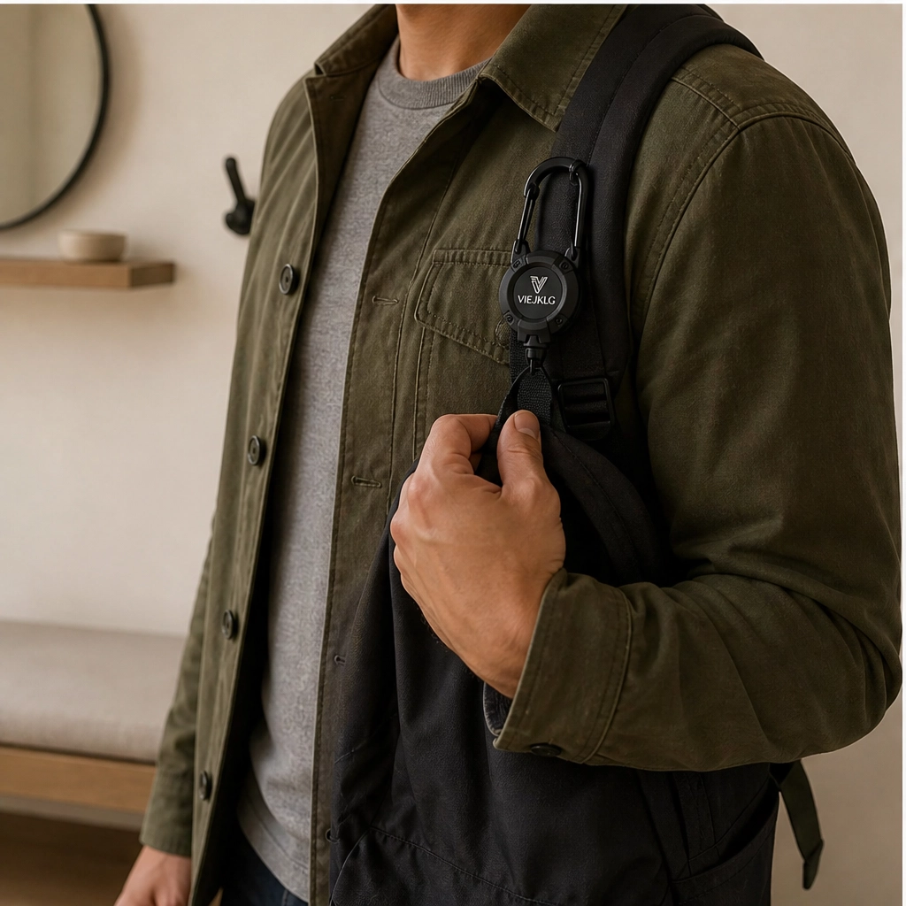 Anchorit™ – Heavy-Duty Retractable Keychain with Steel-Core Cord &amp; Carabiner + 50% OFF