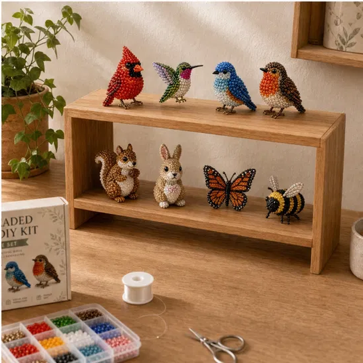 Perchcraft™ – 3D Beaded Bird DIY Kit | 4-Piece Beginner-Friendly Craft Set + 50% OFF