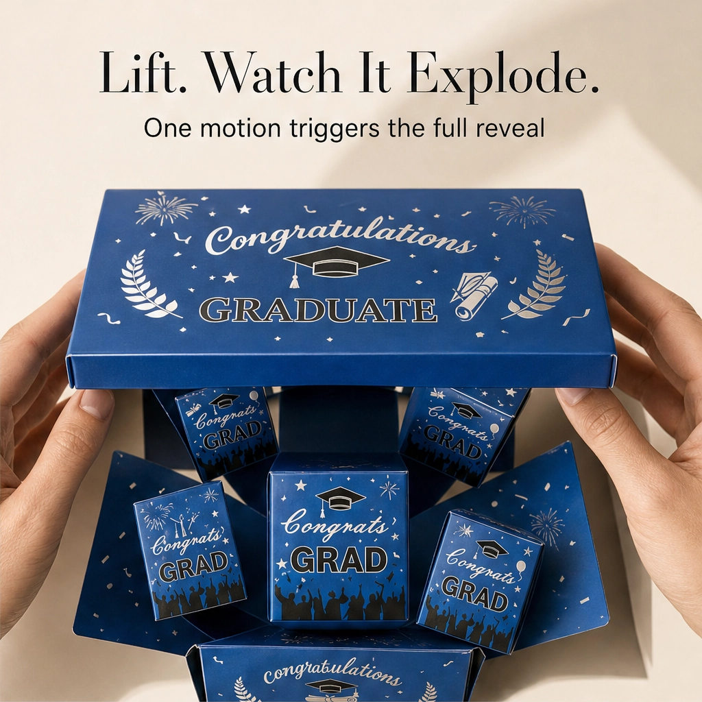 Confettio™ – 2026 Class of Grad Surprise Explosion Gift Box with Pop-Up Cash Reveal + 50% OFF