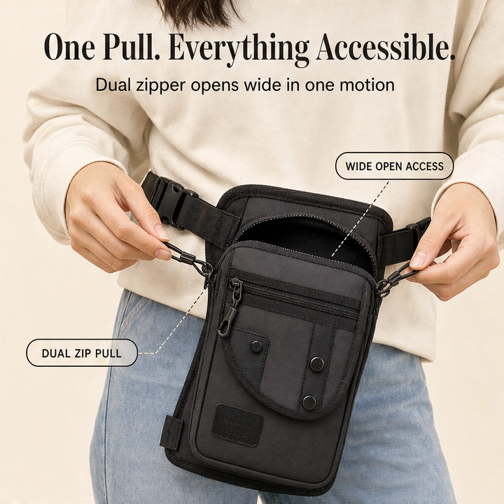 Strider™ – 3-in-1 Convertible Tactical Hip &amp; Crossbody Bag, Water-Resistant Oxford + 50% OFF