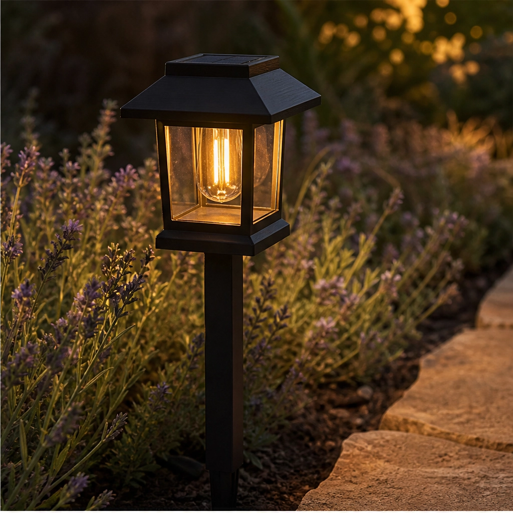 Lanthorne™ – Solar-Powered Vintage Lantern Pathway Light, Warm-Glow Filament Bulb, Weatherproof Garden Stake + 50% OFF