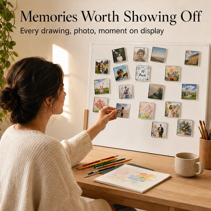 Memora™ – Clear Acrylic DIY Photo Magnets with Adhesive Backing + 50% OFF