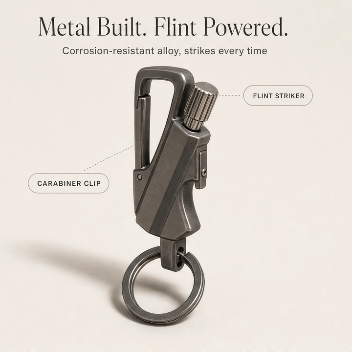Anvil™ – Stormproof Permanent Match Keychain – Waterproof Flint Lighter with Bottle Opener &amp; Carabiner + 50% OFF
