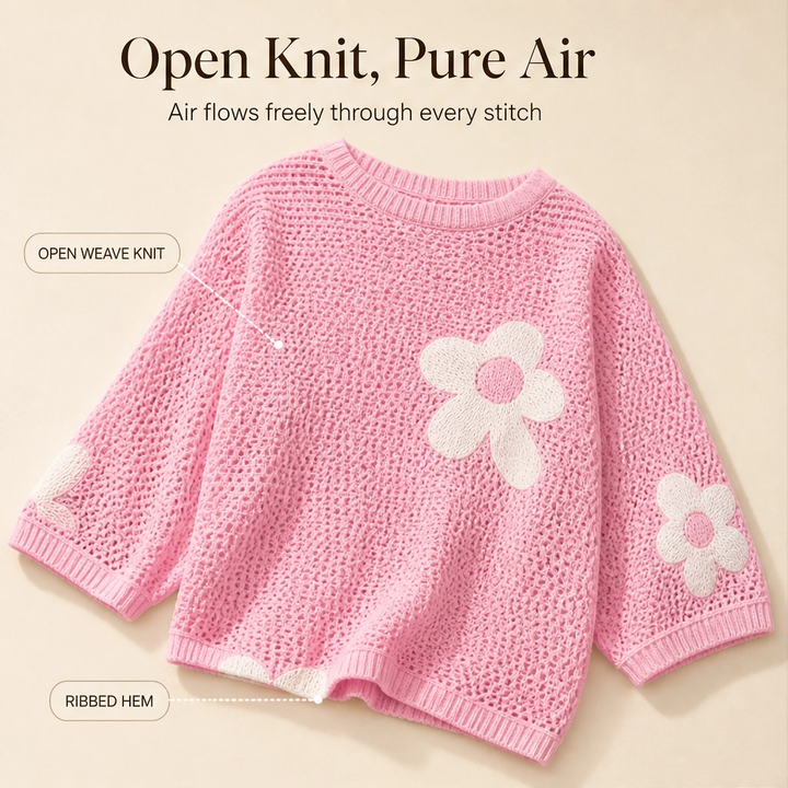 Sundael™ – Oversized Floral Crochet Knit Top + 50% OFF