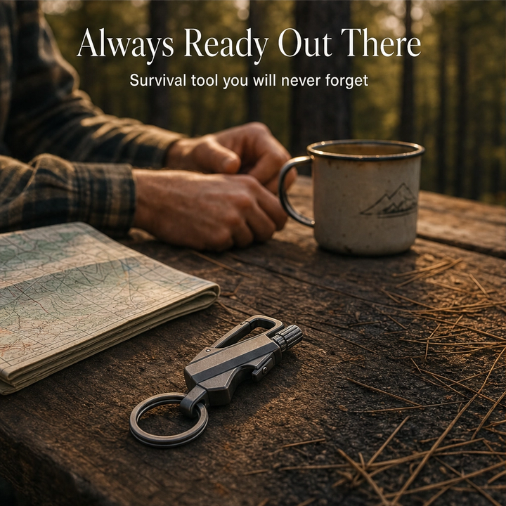 Anvil™ – Stormproof Permanent Match Keychain – Waterproof Flint Lighter with Bottle Opener &amp; Carabiner + 50% OFF