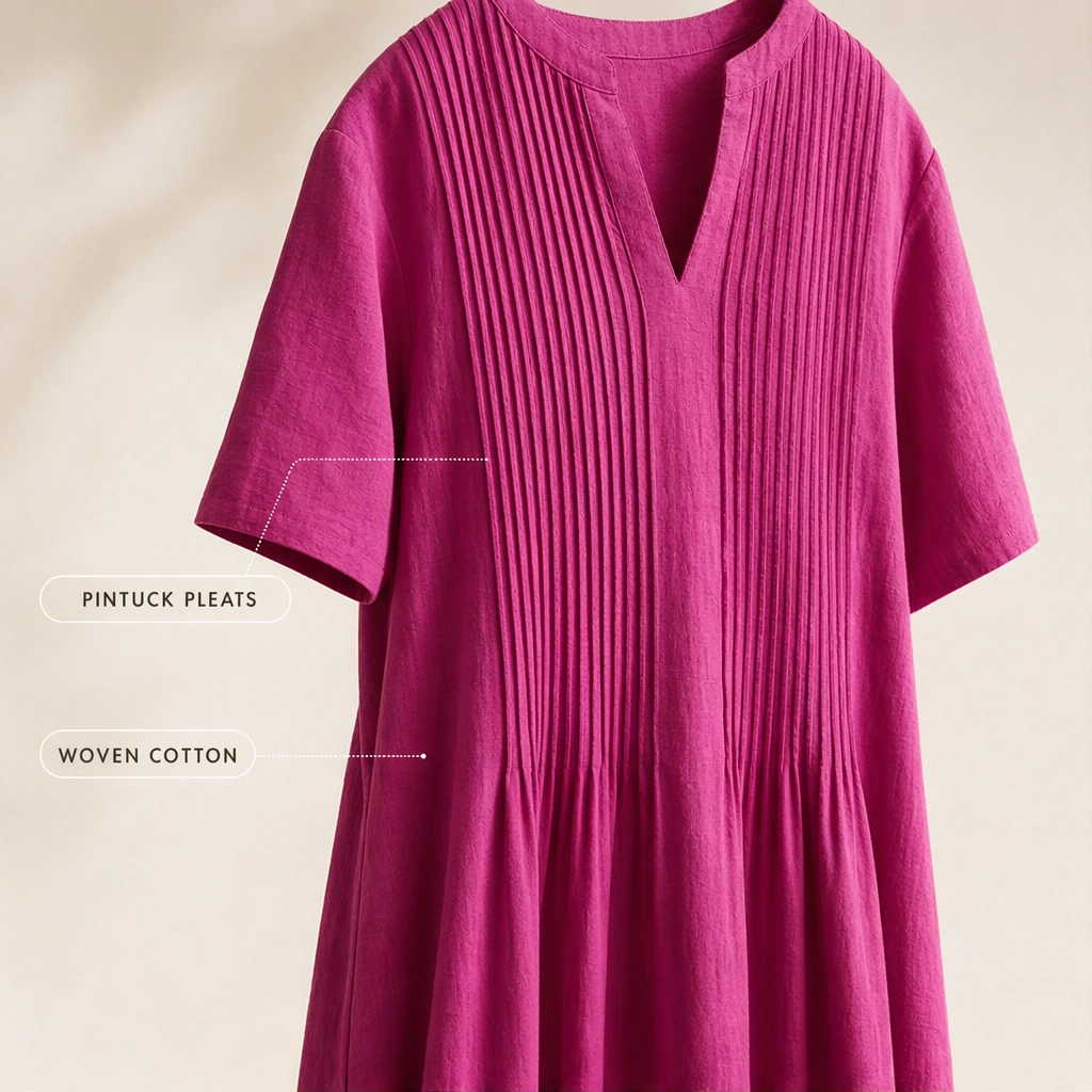 Lindelle™ – Pleated V-Neck Flowy Maxi Dress with Pockets + 50% OFF