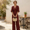 Solelle™ – Elegant V-Neck Wide-Leg Jumpsuit + 50% OFF