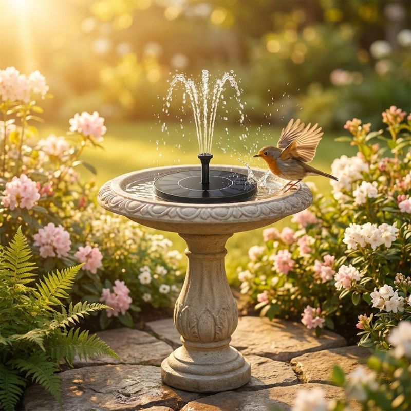 SunPerch™ – Solar Floating Fountain Pump for Bird Baths &amp; Garden Ponds + 50% OFF