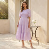Gossamer™ – Smocked Puff Sleeve Tiered Midi Dress + 50% OFF