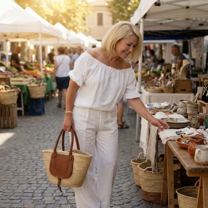 Easewick™ – Convertible Drawstring Top &amp; Wide-Leg Pants 2-Piece Set + 50% OFF