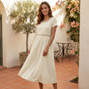 Meadowick™ – Crochet Lace Empire-Waist Cotton Linen Midi Dress + 50% OFF