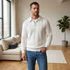 Braidwell™ – Cable-Knit Half-Zip Men's Sweater with Polo Collar + 50% OFF