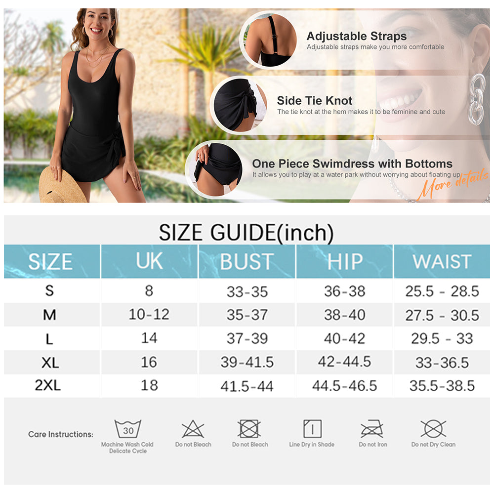 Marivelle™ – Tummy-Control Skirted One-Piece Swimsuit with Built-In Bra + 50% OFF