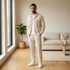 Harlow™ – Waffle-Knit Shirt Jacket & Straight-Leg Pants 2-Piece Set for Men + 50% OFF