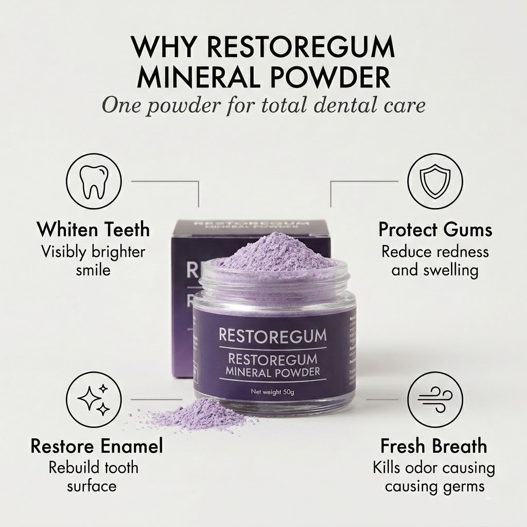 The RestoreGum Mineral Powder - Dentist-Approved, TGA Recommended for Gum &amp; Tooth Repair + 50% OFF