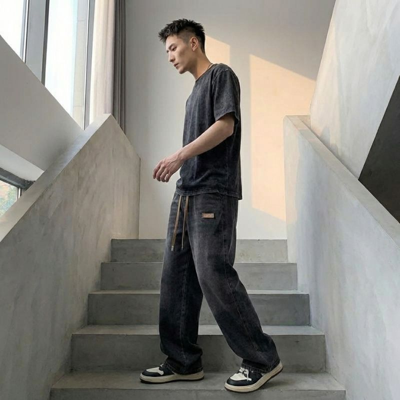 Cresvik™ – Wide-Leg Drawstring Baggy Jeans for Men + 50% OFF