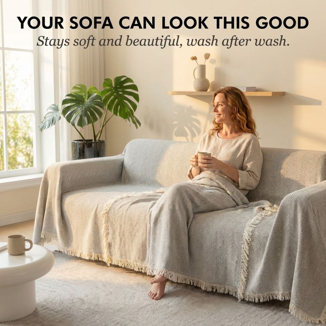 Nestwell™ – Scratch-Resistant Chenille Sofa Blanket &amp; Washable Couch Cover + 50% OFF