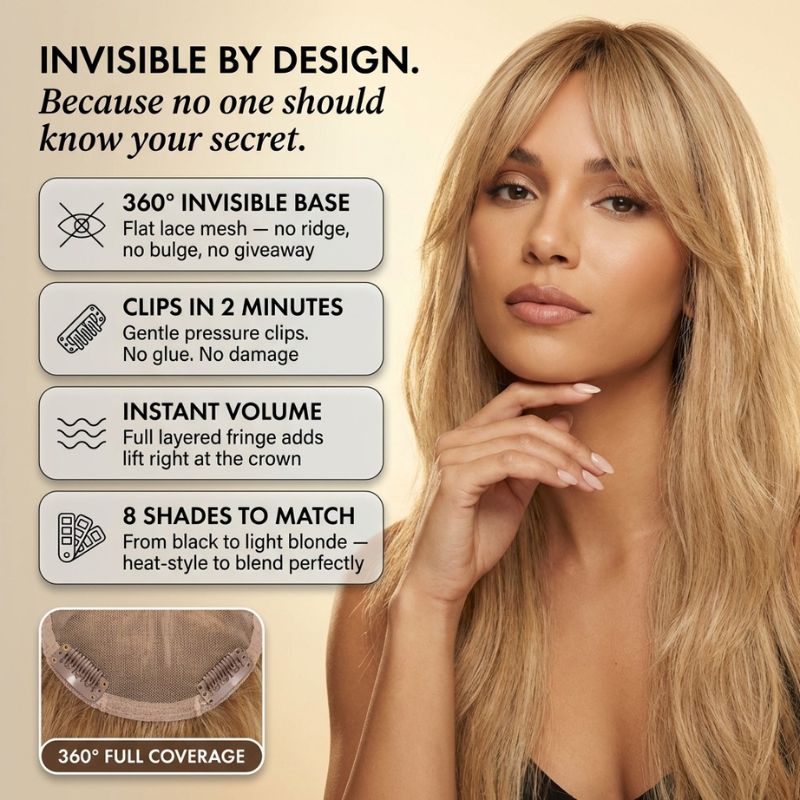 Tresselle™ – Layered Curtain Bangs Hair Topper + 50% OFF