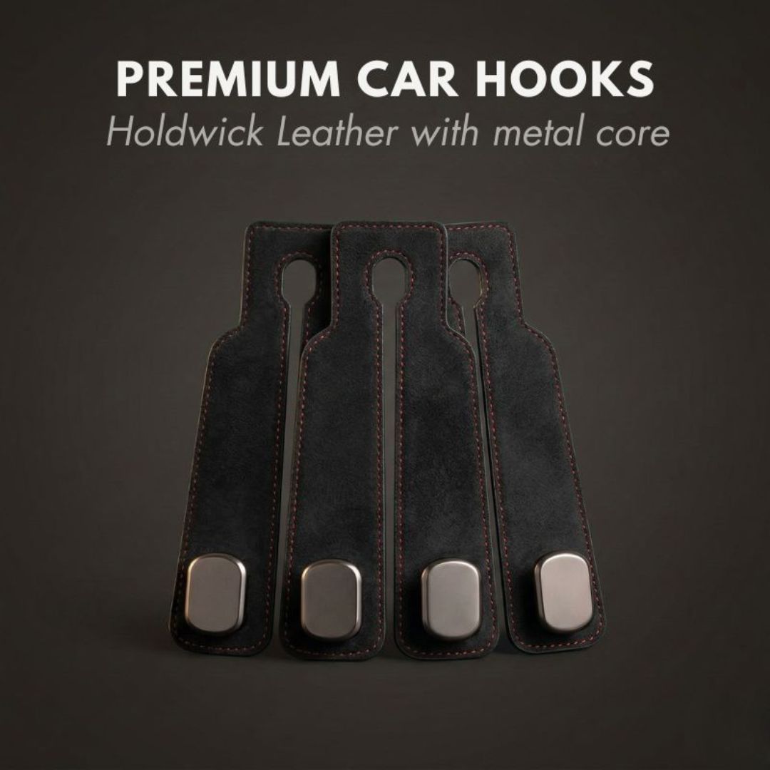 Anchor™ – Leather Car Headrest Hooks with Double Grip (Holds 30 lb) + 50% OFF