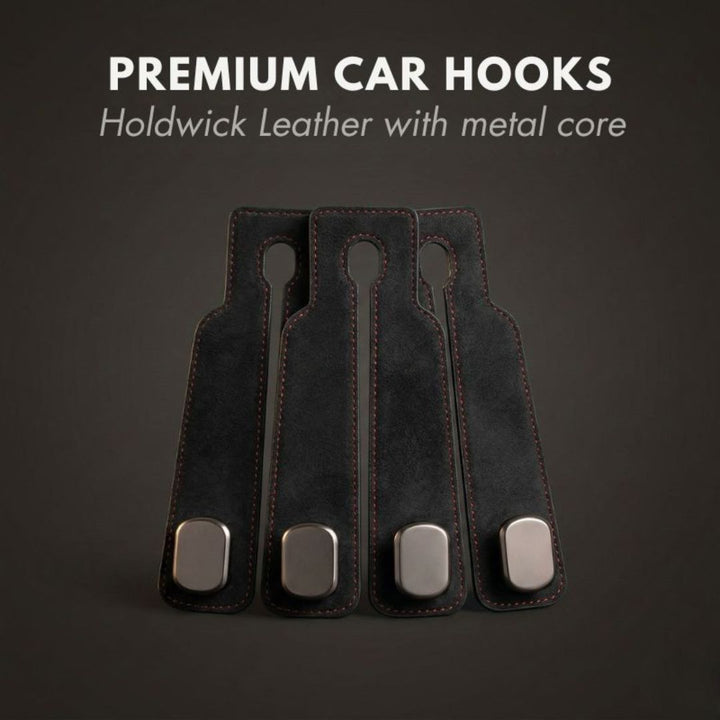 Anchor™ – Leather Car Headrest Hooks with Double Grip (Holds 30 lb) + 50% OFF
