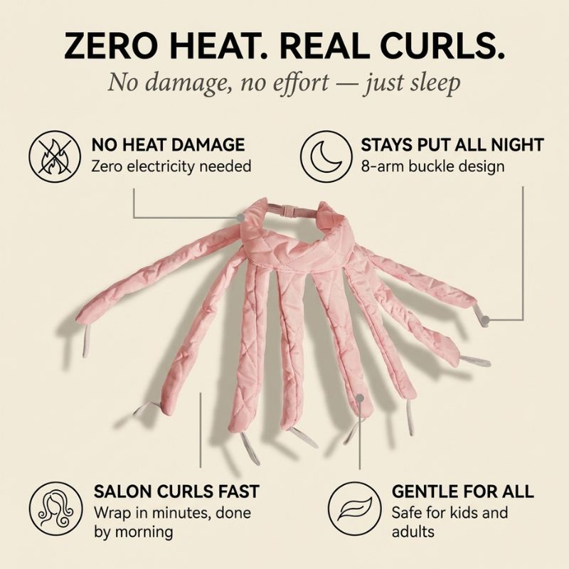 Curlnest™ – Heatless Overnight Curl Headband | No-Heat Hair Curler + 50% OFF