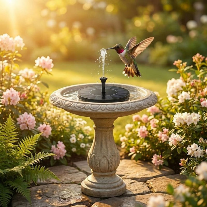 SunPerch™ – Solar Floating Fountain Pump for Bird Baths &amp; Garden Ponds + 50% OFF
