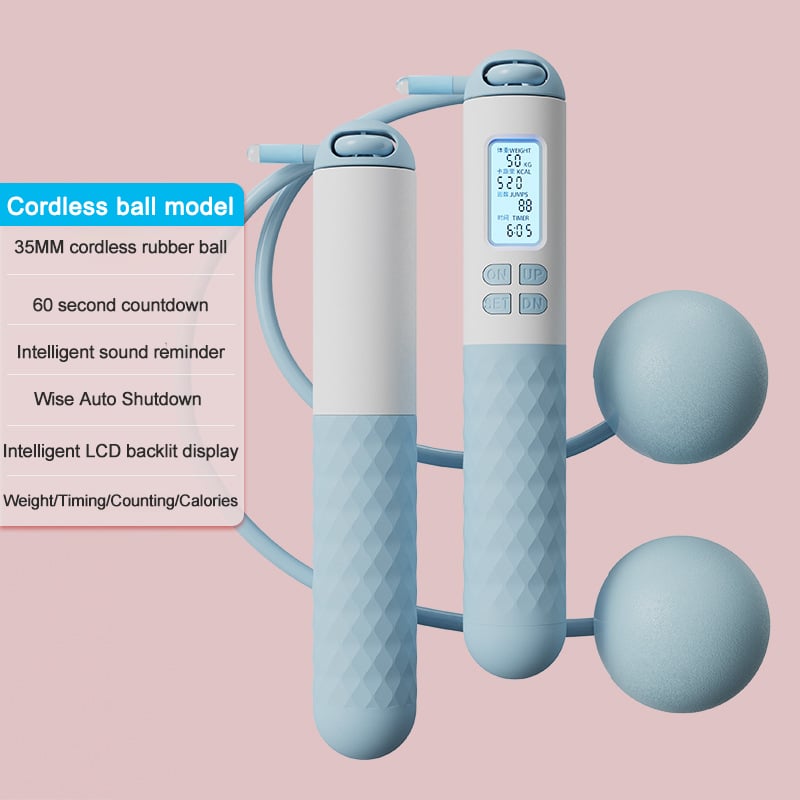The AuraFit Smart Skipping Rope - Cordless/Rope Modes, Digital Counter, and Countdown +  50% OFF