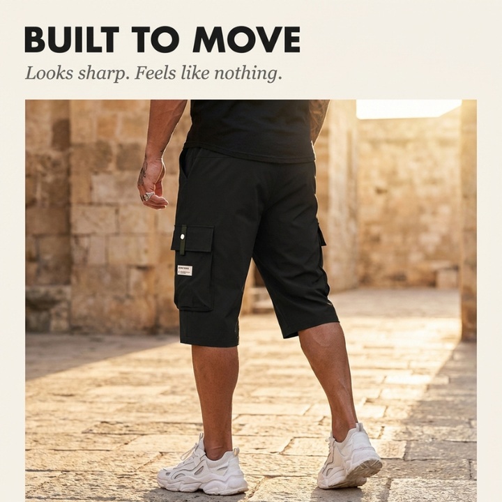 Haul™ – Elastic Drawstring Waist Cargo Shorts for Men + 50% OFF