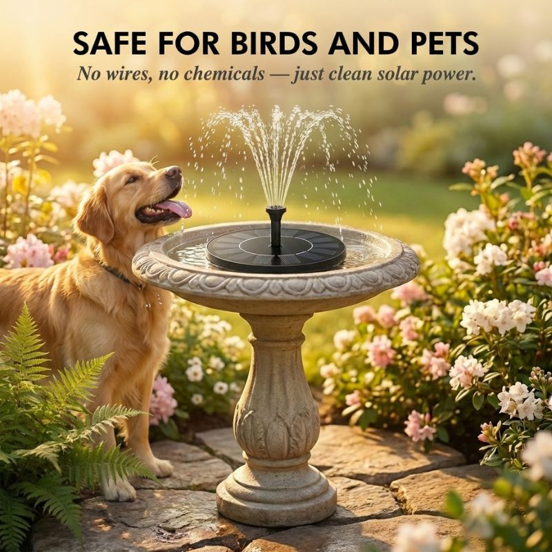 SunPerch™ – Solar Floating Fountain Pump for Bird Baths &amp; Garden Ponds + 50% OFF