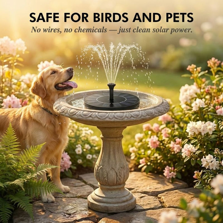 SunPerch™ – Solar Floating Fountain Pump for Bird Baths &amp; Garden Ponds + 50% OFF