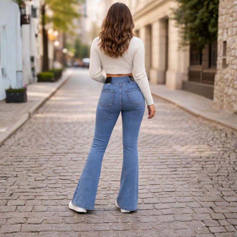 Striden™ – High-Waist Elastic Stretch Flare Denim Jeans + 50% OFF