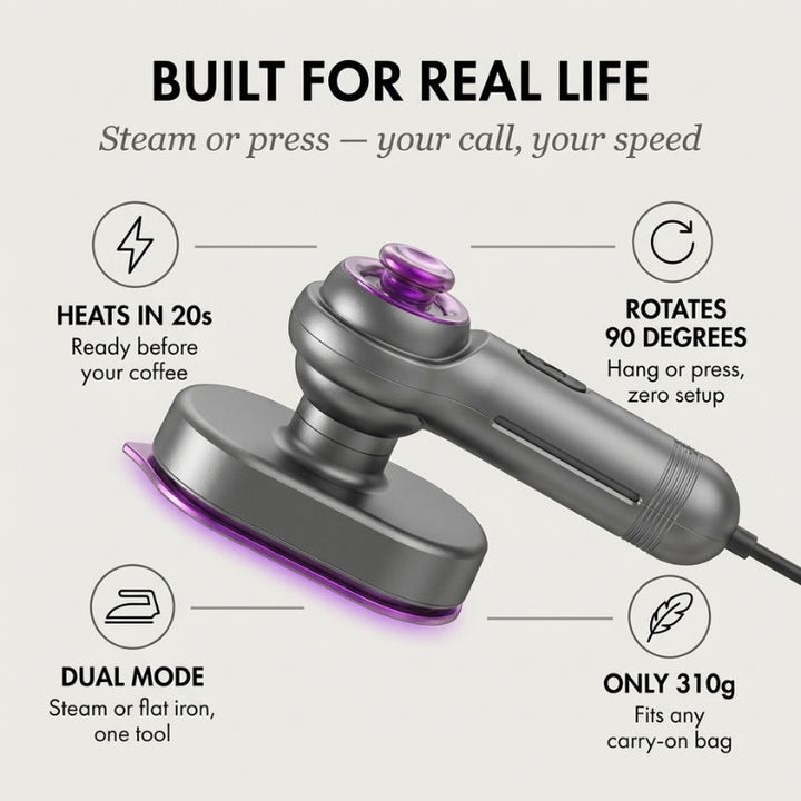 Presswick™ – 2-in-1 Portable Handheld Garment Steamer &amp; Travel Iron + 50% OFF