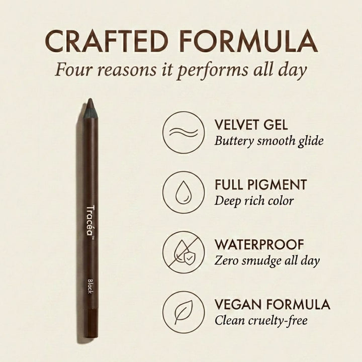 Tracéa™ – Waterproof Gel Eyeliner Pencil | Smudge-Proof, All-Day Wear + 1+1 FREE