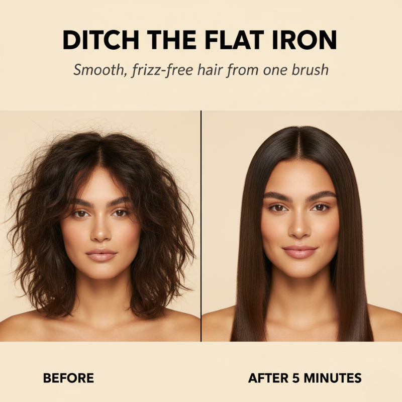 Velura™ – Cordless Ceramic Heated Hair Straightener Brush + 50% OFF