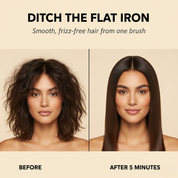 Velura™ – Cordless Ceramic Heated Hair Straightener Brush + 50% OFF