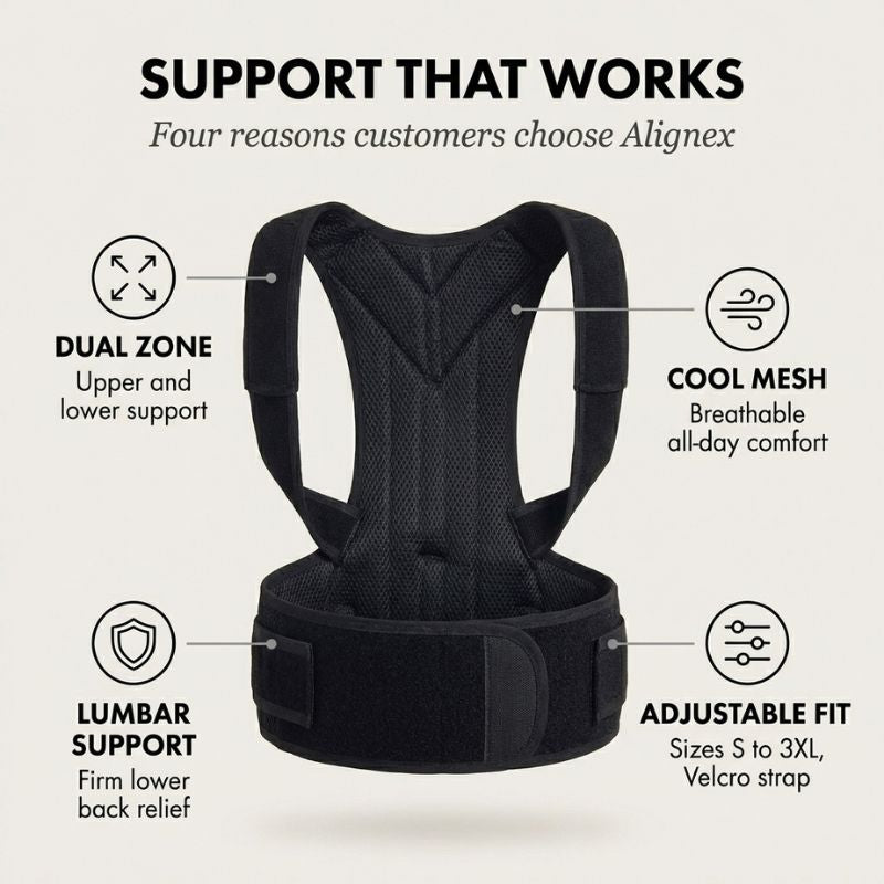 Alignex™ – Dual-Zone Back &amp; Posture Support Brace for Men &amp; Women + 50% OFF